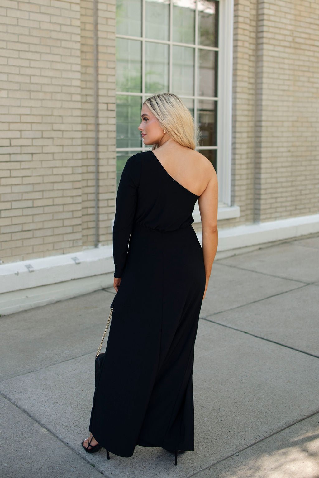 Black One Sleeve Maxi Dress - Magnolia Boutique