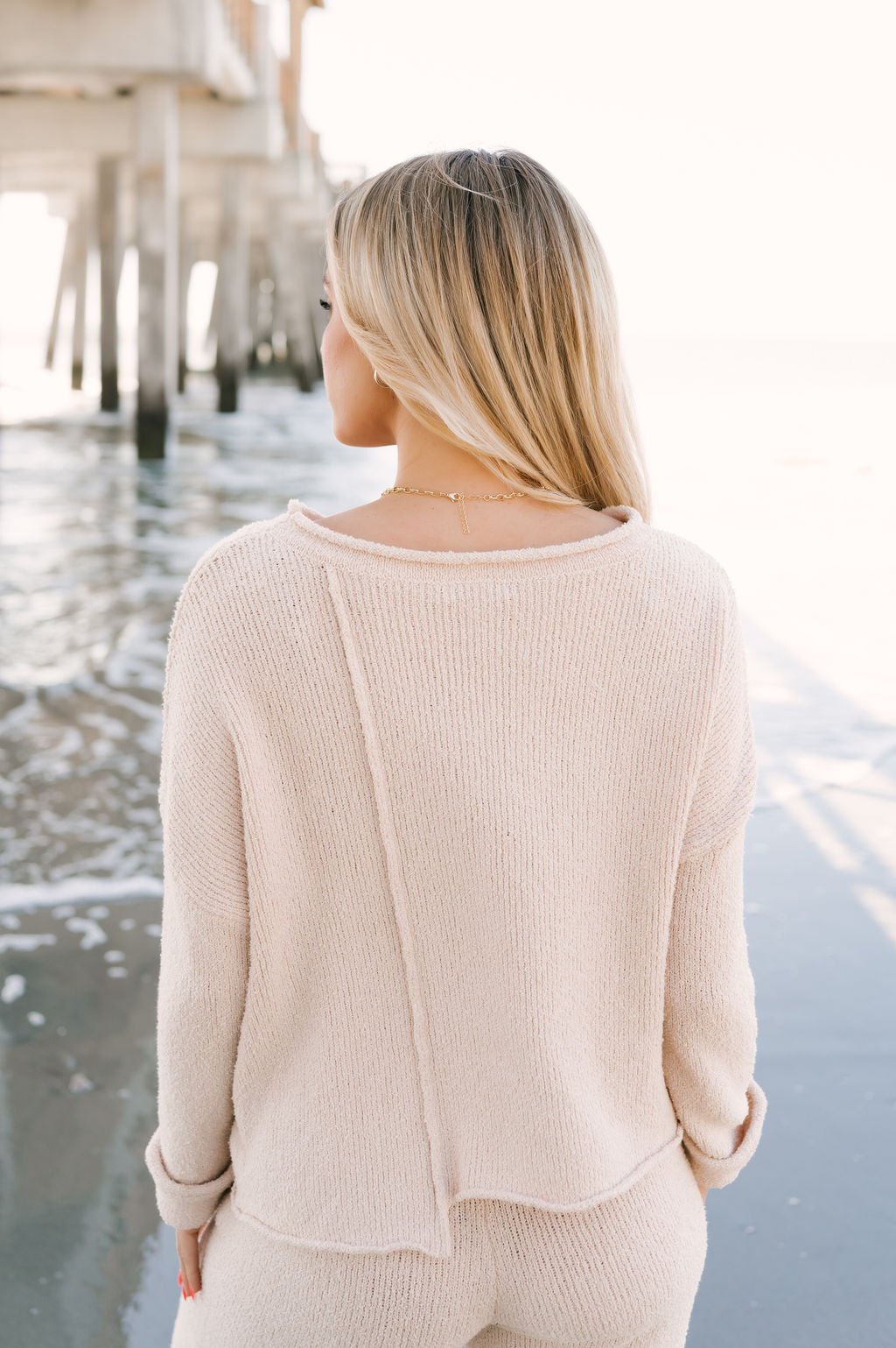 Cream Asymmetrical Hem Sweater - Magnolia Boutique