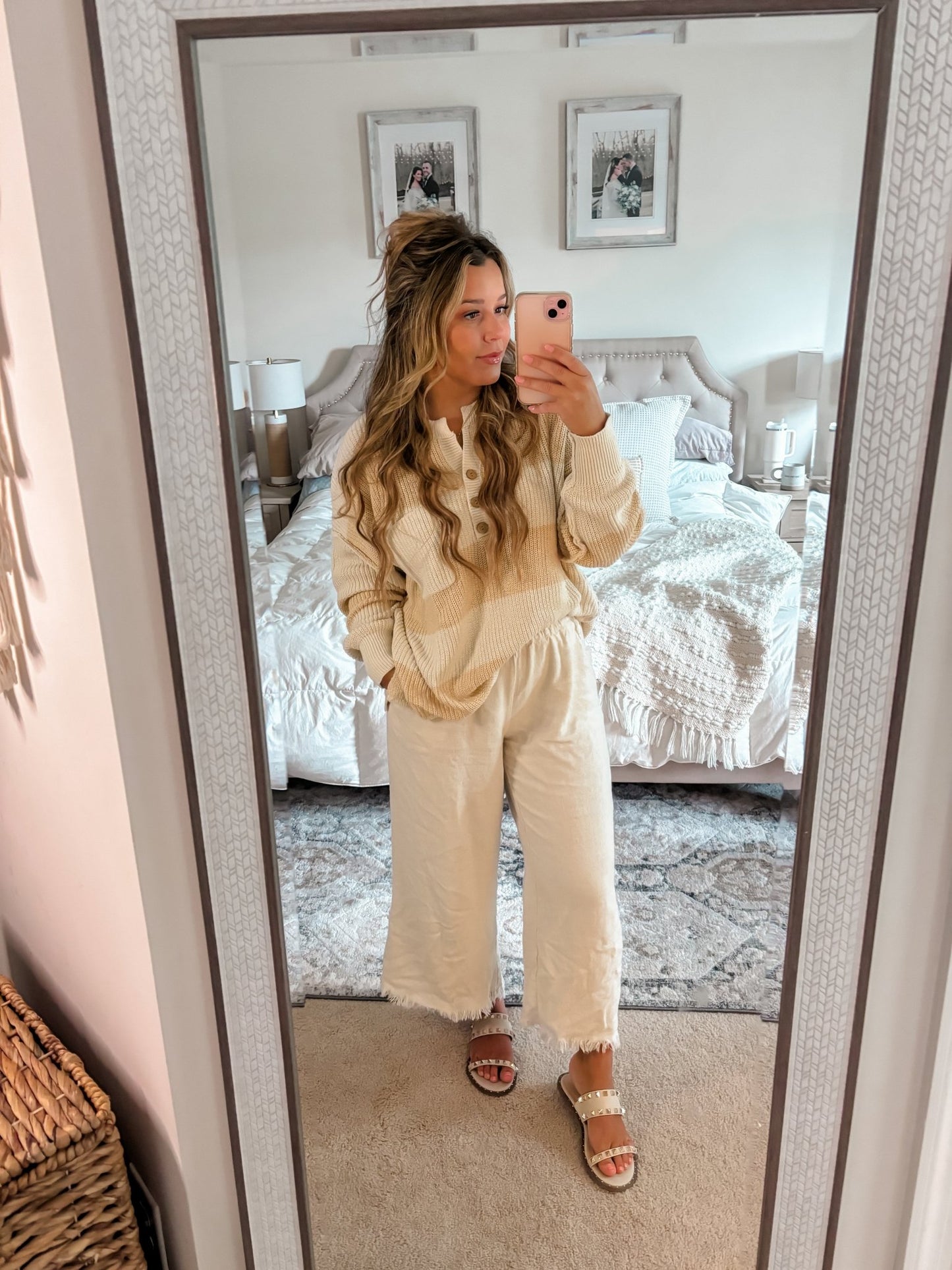 Cream Combo Striped Sweater - Magnolia Boutique