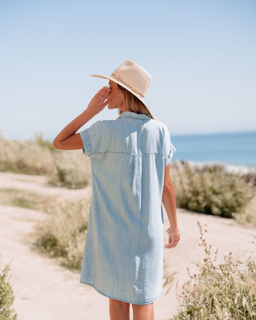 Denim Button Down Shirt Dress - Magnolia Boutique