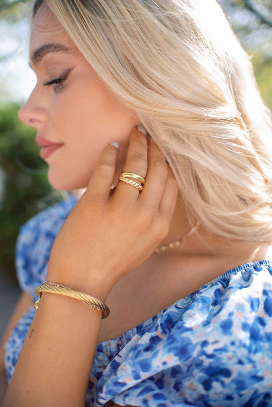 Gold Dipped Open Band Ring - Magnolia Boutique