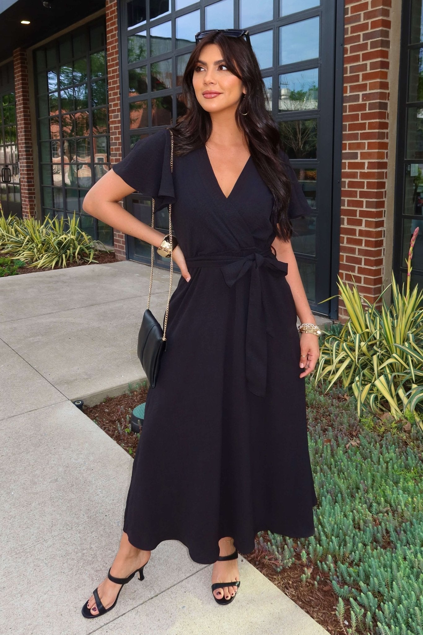 Love After Dark Black Tie Waist Midi Dress FINAL SALE – Magnolia