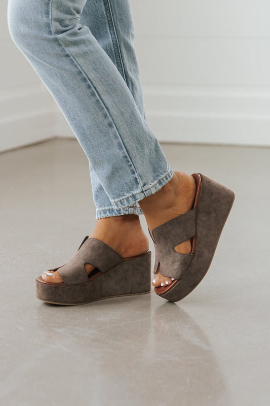 MIA Reta Taupe Wedge Platform Sandals - Magnolia Boutique