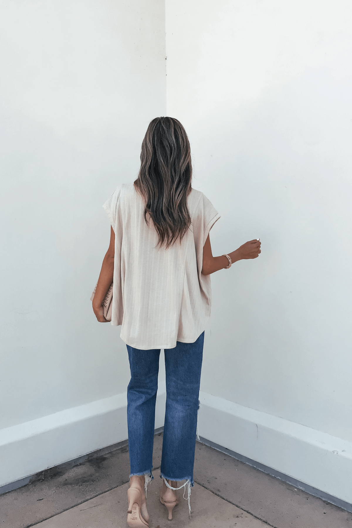 Taupe Ribbed Slit High Low Hem Top - Magnolia Boutique