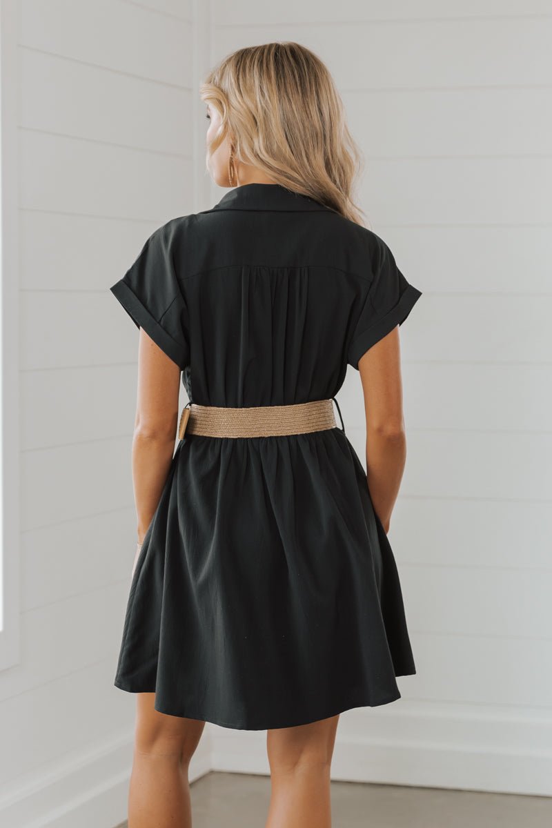 Belted V Neck Mini Dress | Pre Order - Magnolia Boutique