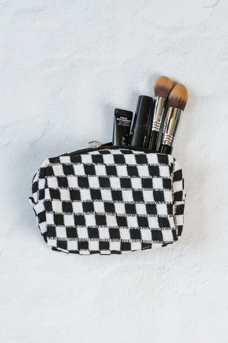 Checkered Makeup Bag