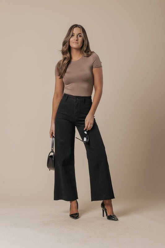 Black Straight Wide Leg Pants - Magnolia Boutique