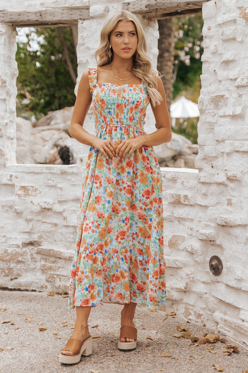 juniors midi dress Juniors' Day + Moon Striped Designed with clean lines and modern simplicity Juniors' SO Smocked Midi Dress