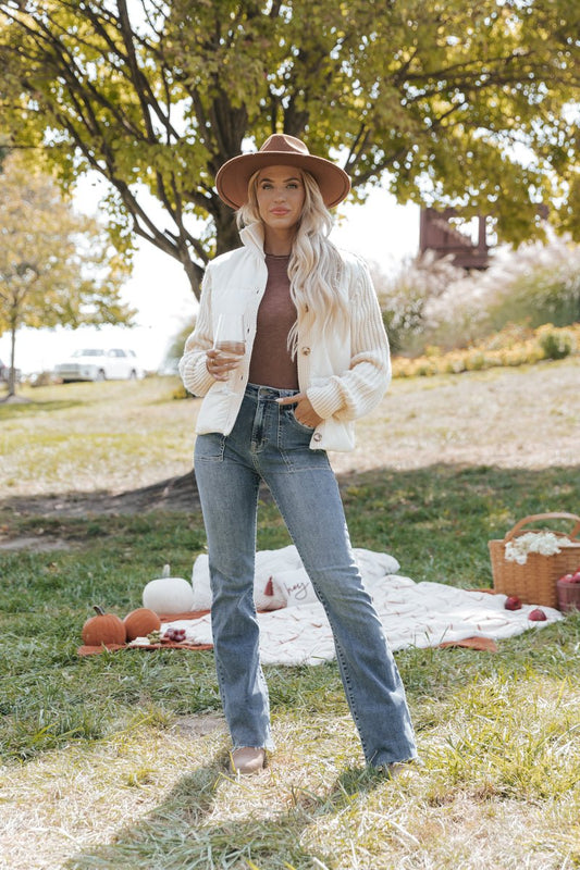 Cream Button Down Hybrid Sweater Jacket - Magnolia Boutique