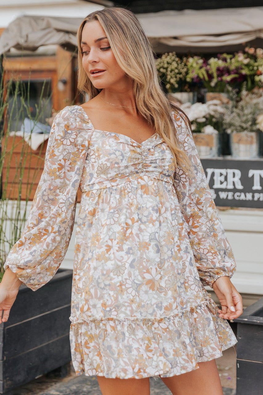 Fall Sweetheart Floral Long Sleeve Dress - Magnolia Boutique