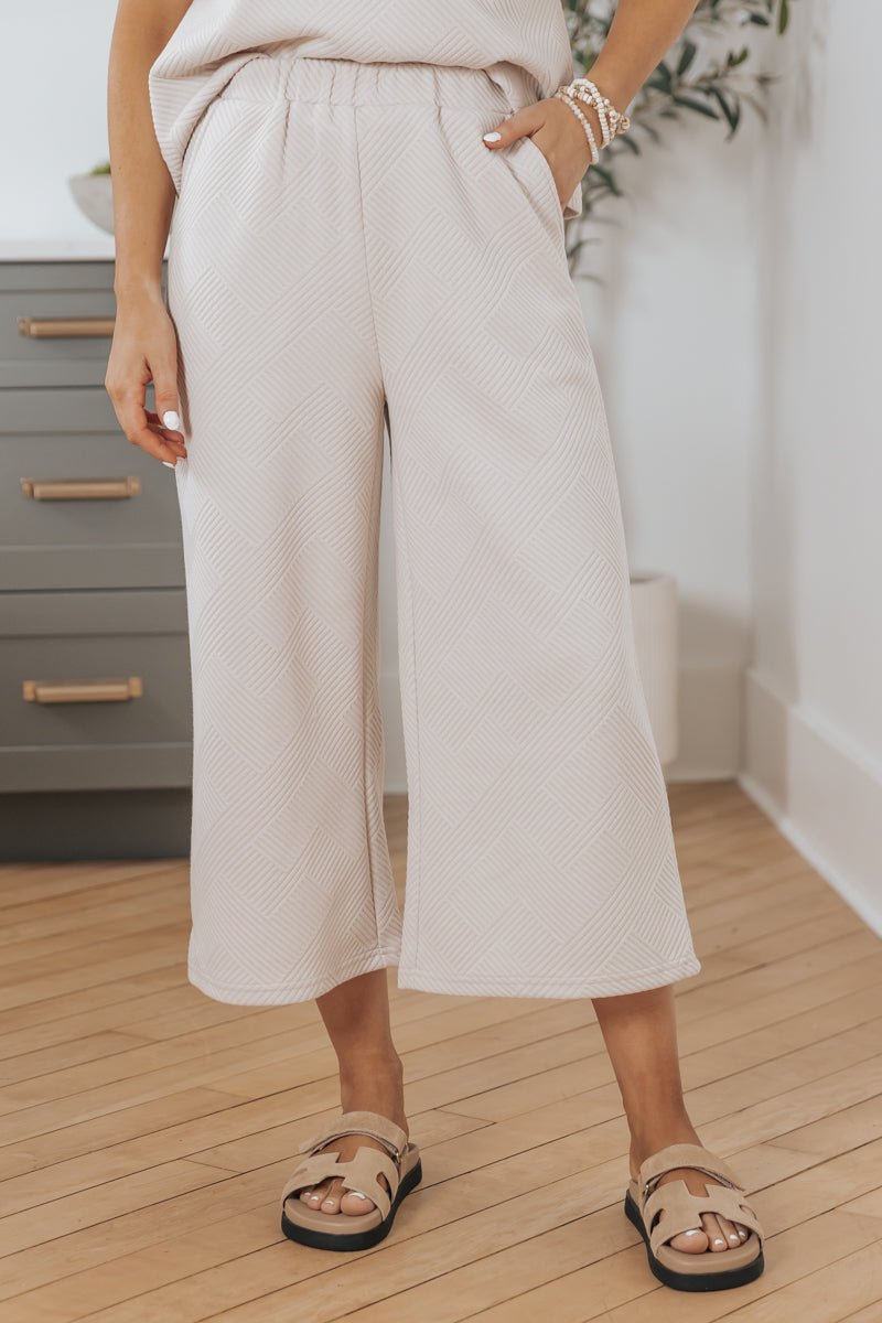 Textured wideleg pants - Women