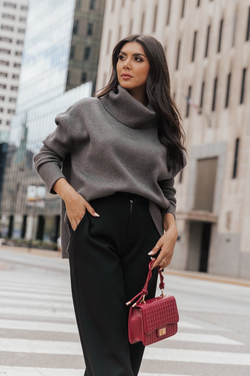 Muse By Magnolia Charcoal Soft Turtleneck Sweater