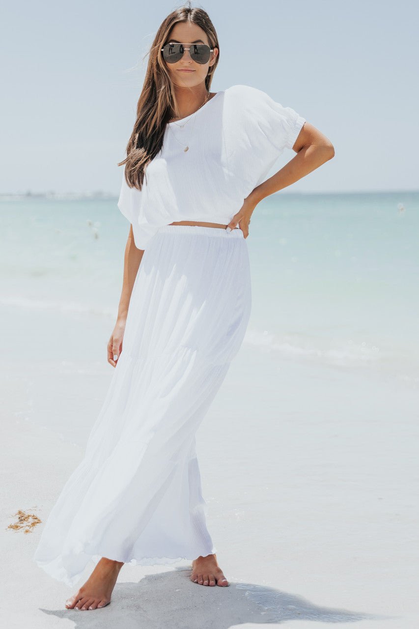 White maxi skirt sale Clearance