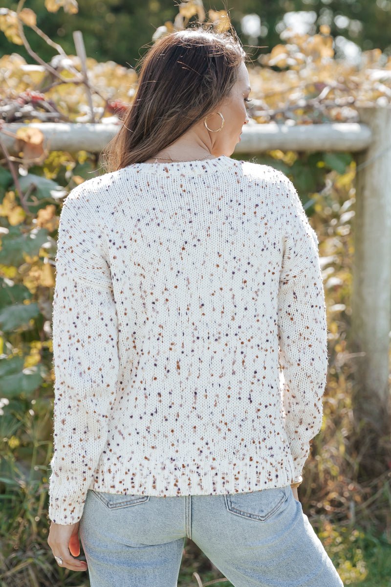 White Multi Color Pom Pom Pullover Sweater - Magnolia Boutique