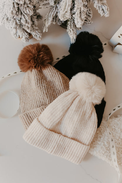 Cozy Ribbed Pom Beanie