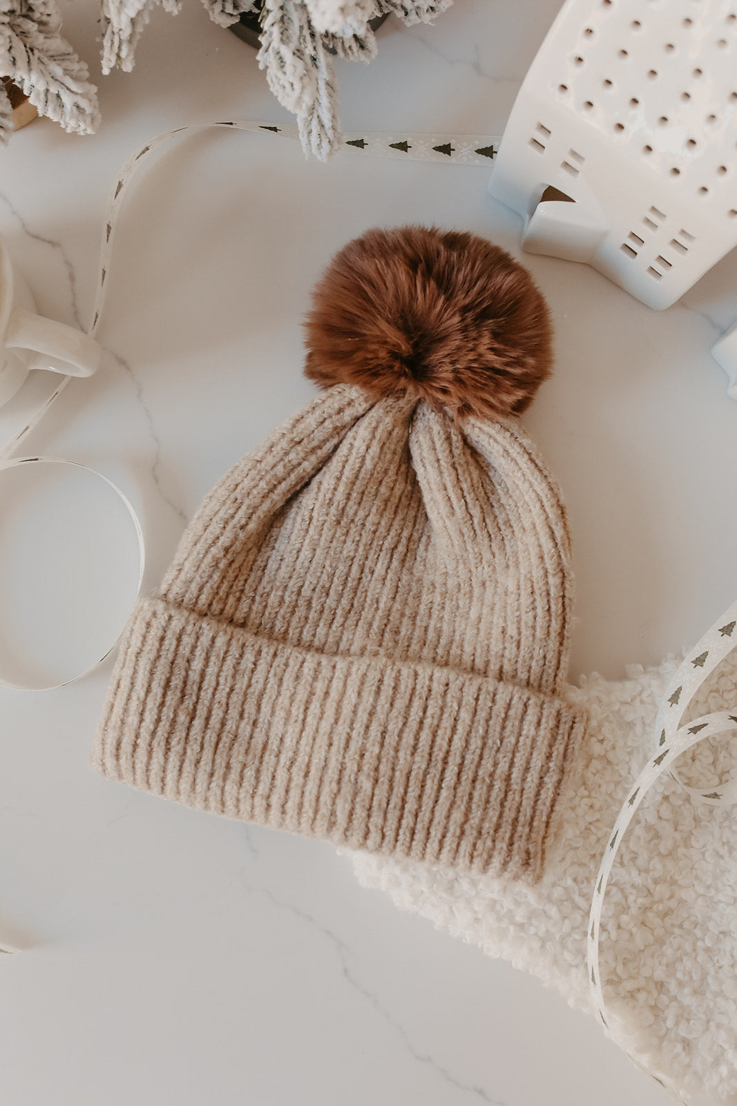 Cozy Ribbed Pom Beanie