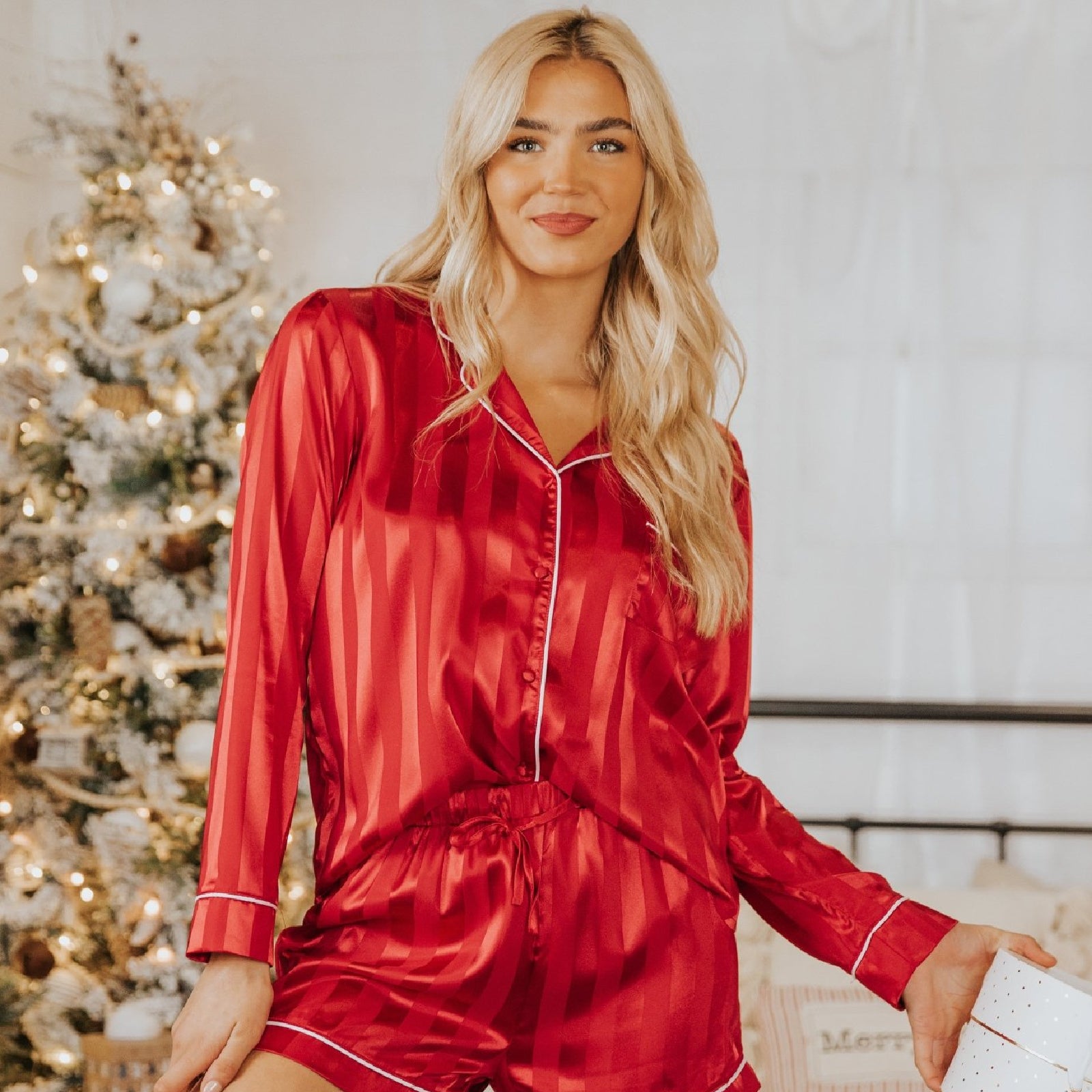 Dreamy Satin Red Pajama Set 