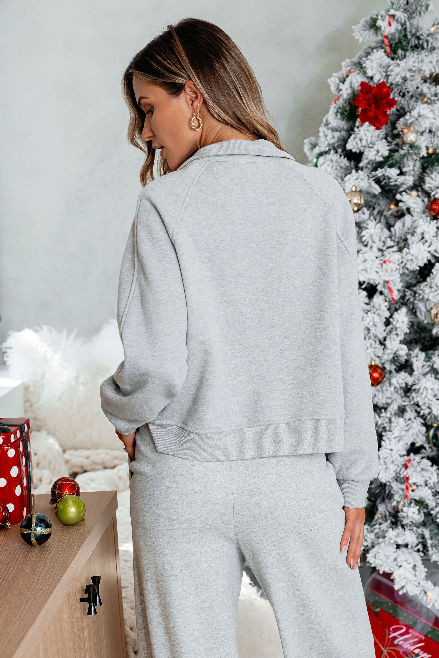 Comfort Lounge Grey Half Zip Sweatshirt