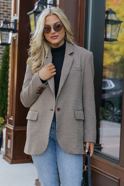 Boss Babe Oversized Plaid Blazer