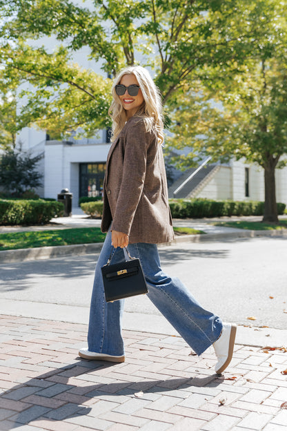 Office Ready Mocha Plaid Blazer