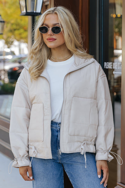 Chilly Vibes Bone Puffer Jacket