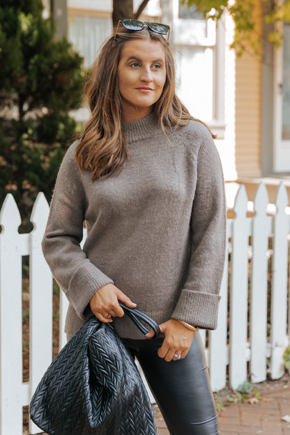 Falling For You Mocha Ribbed Sweater