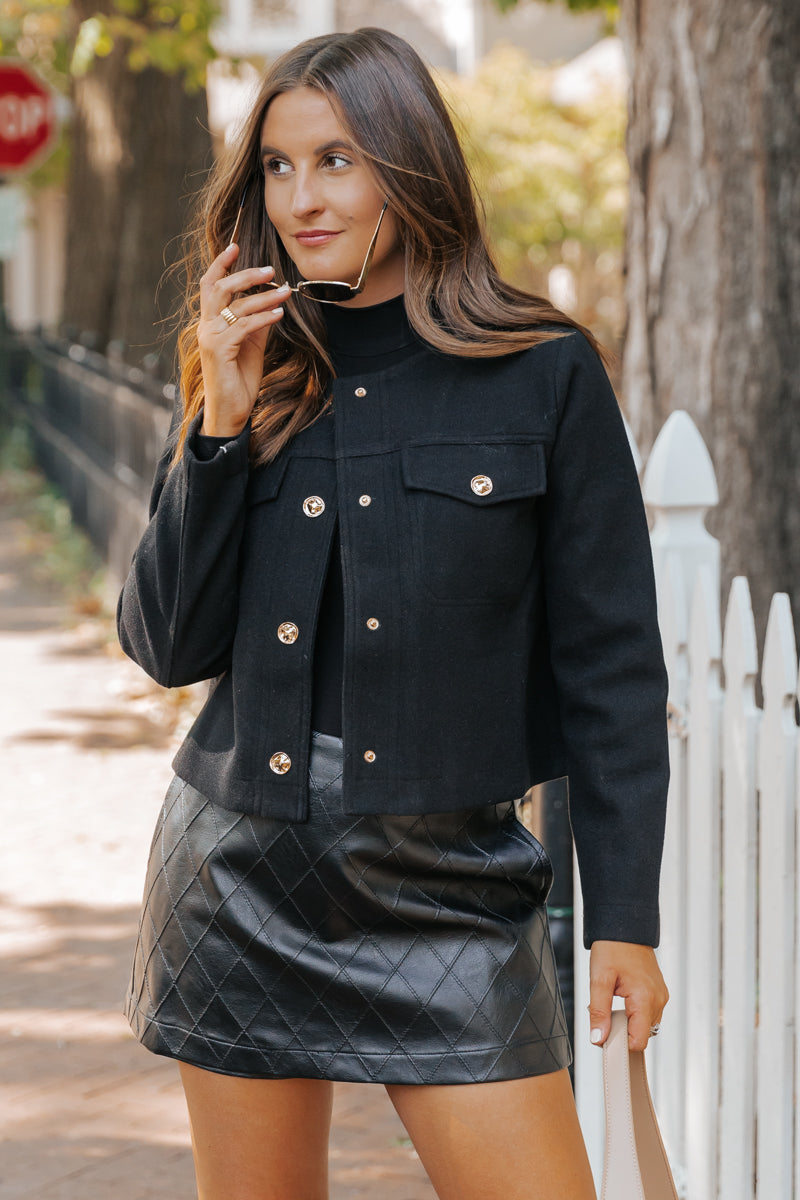 Going Places Black Structured Jacket