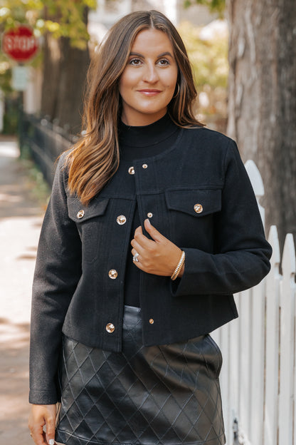 Going Places Black Structured Jacket