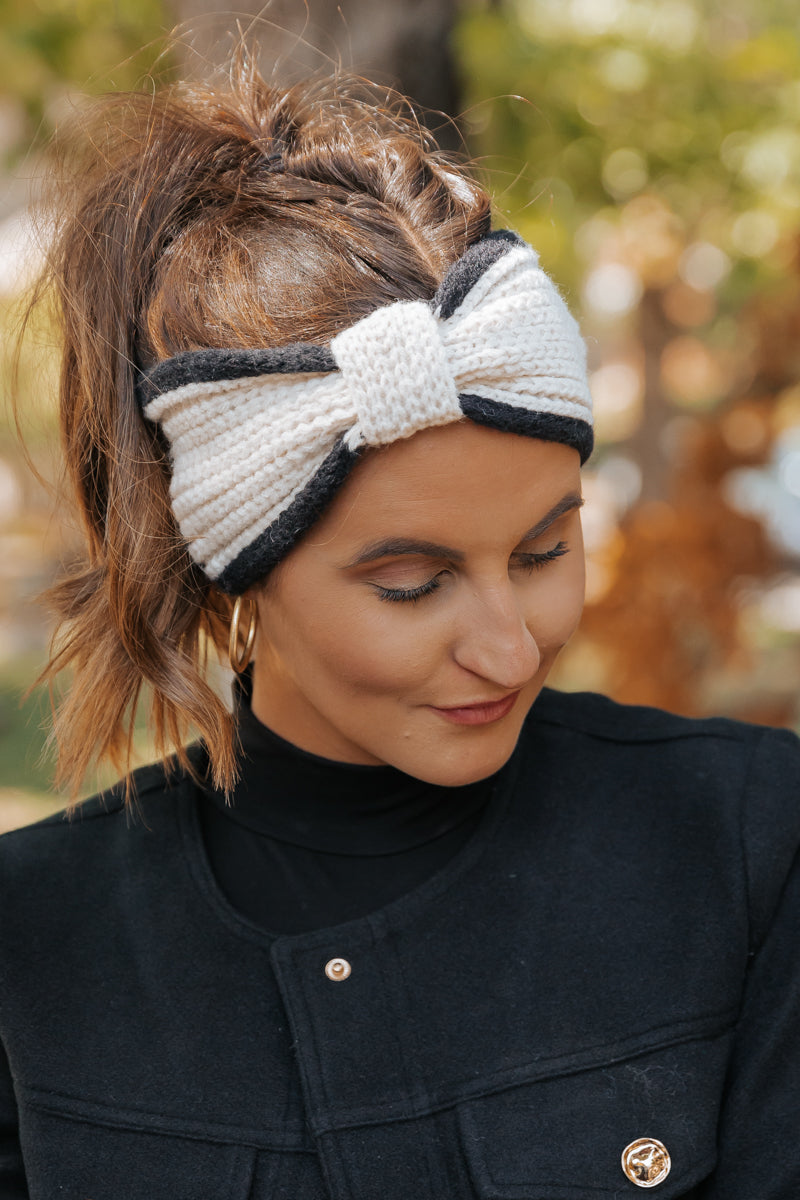 Ivory Two Tone Twisted Headband