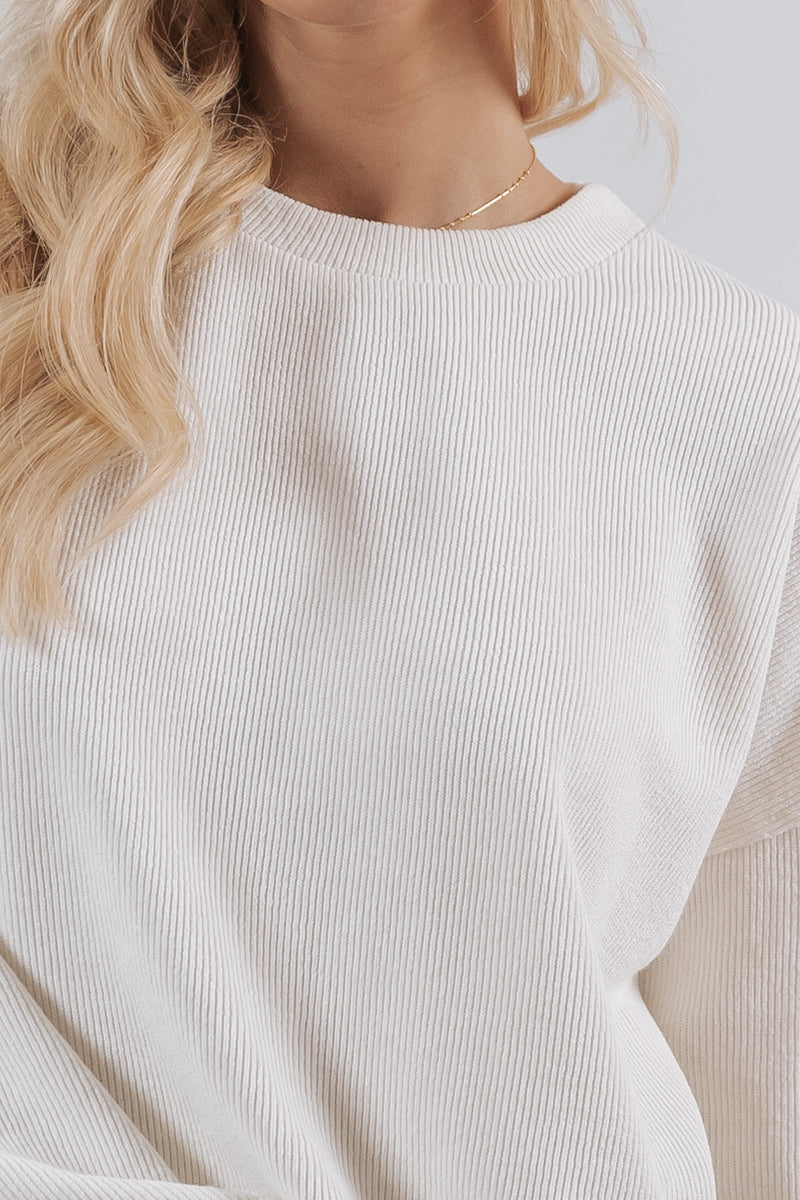 Ivory Ruched Back Knit Top - FINAL SALE