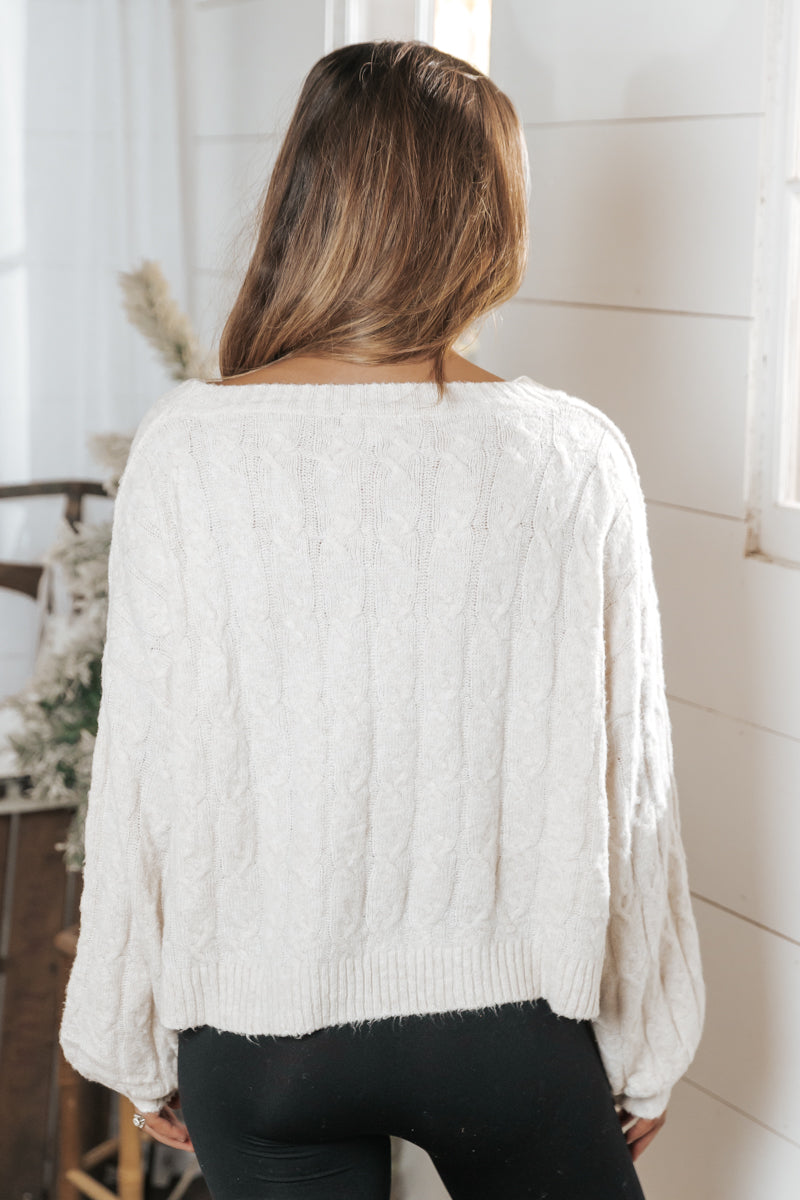 The Winter Cable Knit Sweater - Apricot