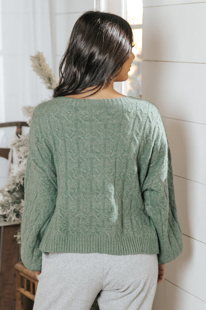 The Winter Cable Knit Sweater - Green