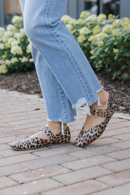 Adriana Brown Leopard Buckled Flats - Magnolia Boutique