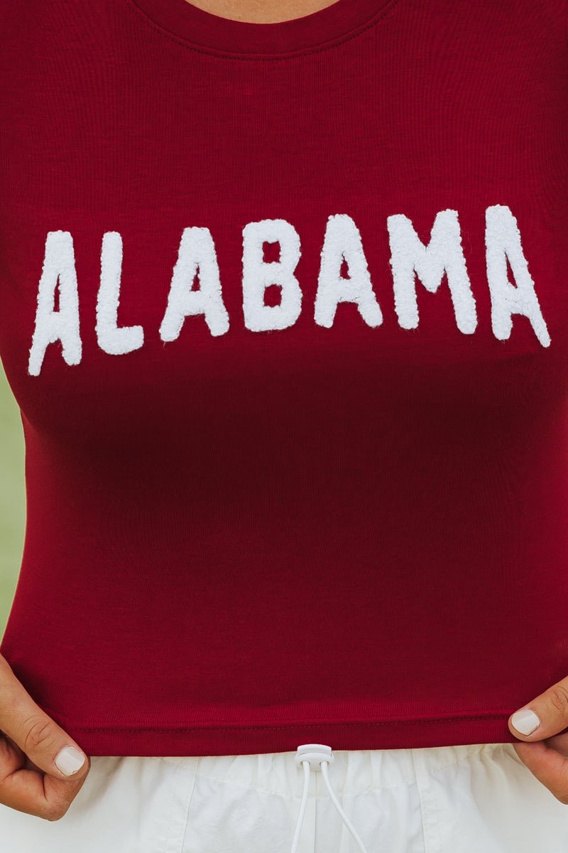 Alabama Crimson Baby Tee - Magnolia Boutique