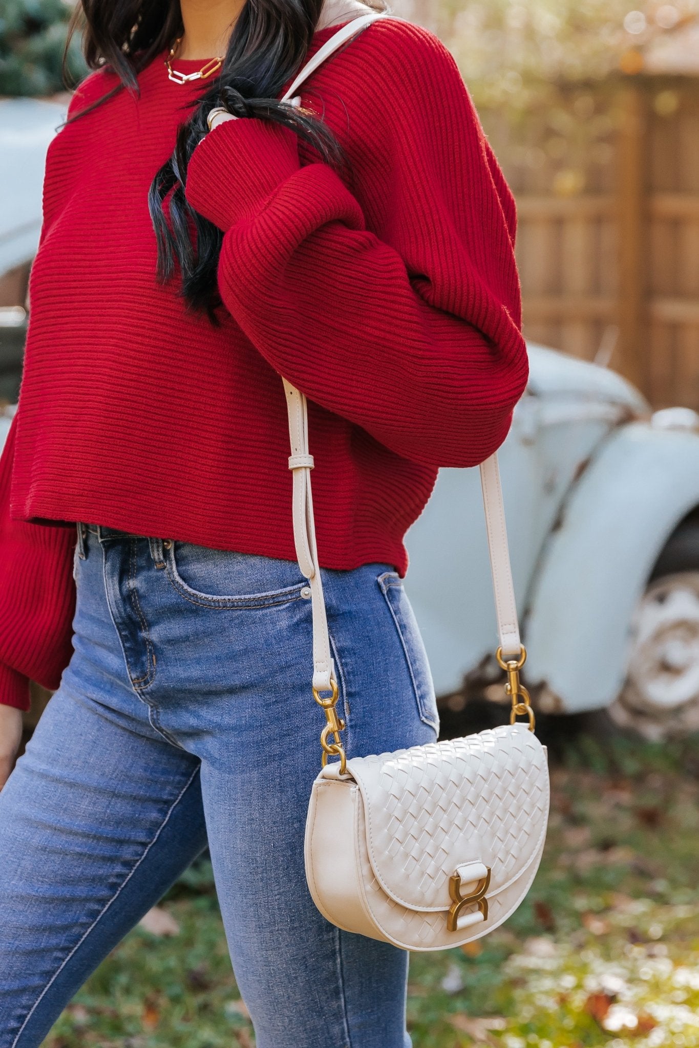 Alise Vegan Leather Crossbody Bag - Ivory - Magnolia Boutique