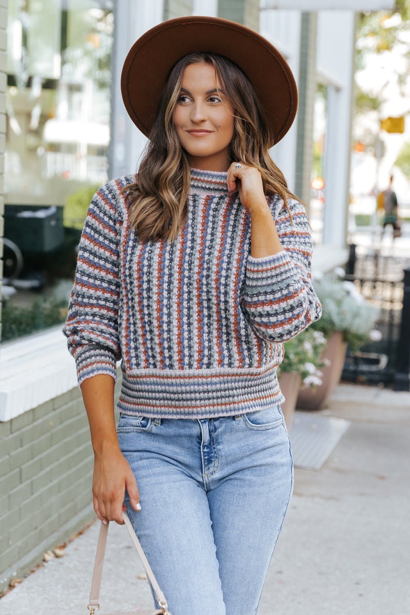 All Over It Multi Crewneck Sweater - Magnolia Boutique