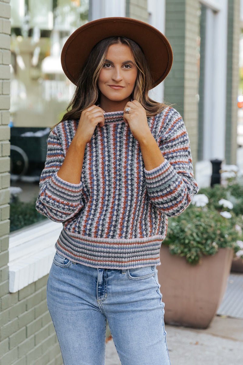 All Over It Multi Crewneck Sweater - Magnolia Boutique