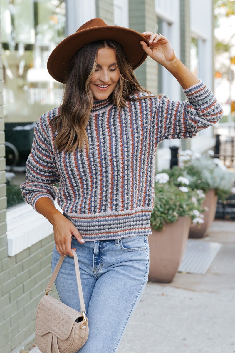 All Over It Multi Crewneck Sweater - Magnolia Boutique