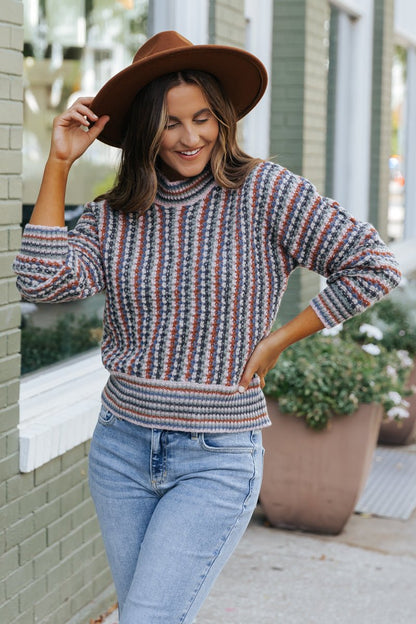 All Over It Multi Crewneck Sweater - Magnolia Boutique