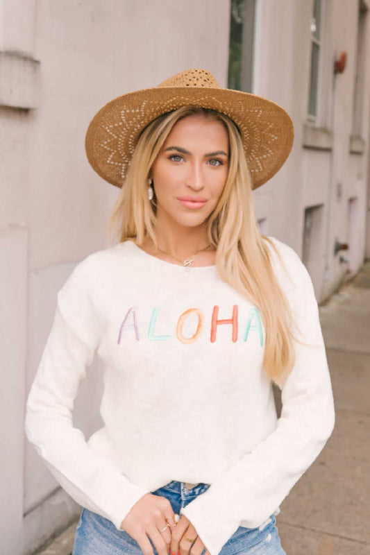 Aloha Boat Neck Sweater - Magnolia Boutique