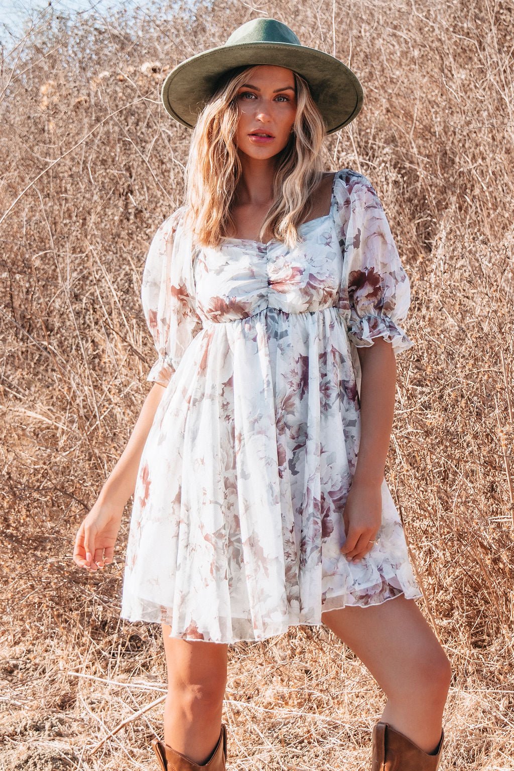 Angelic Floral Print Mini Dress - Magnolia Boutique