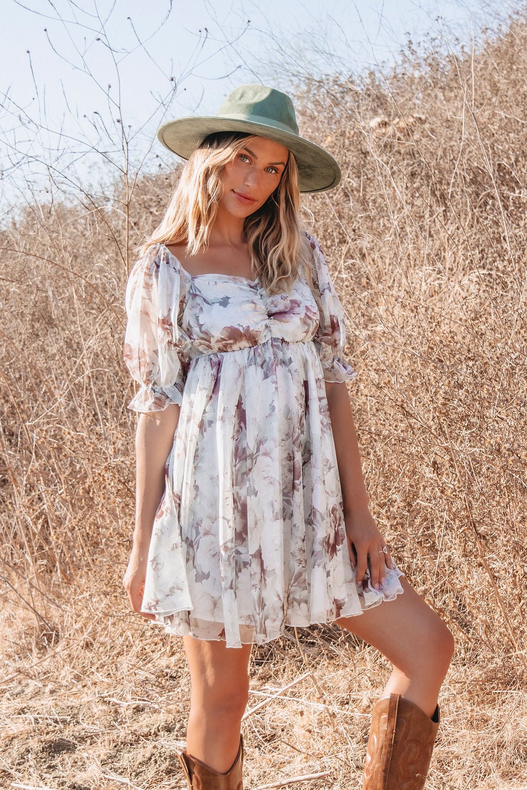 Angelic Floral Print Mini Dress - Magnolia Boutique