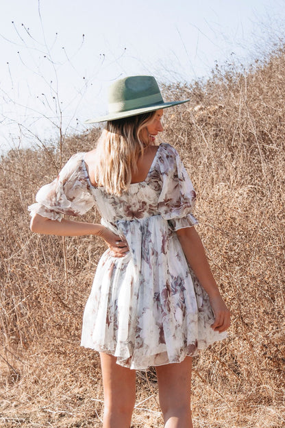 Angelic Floral Print Mini Dress - Magnolia Boutique