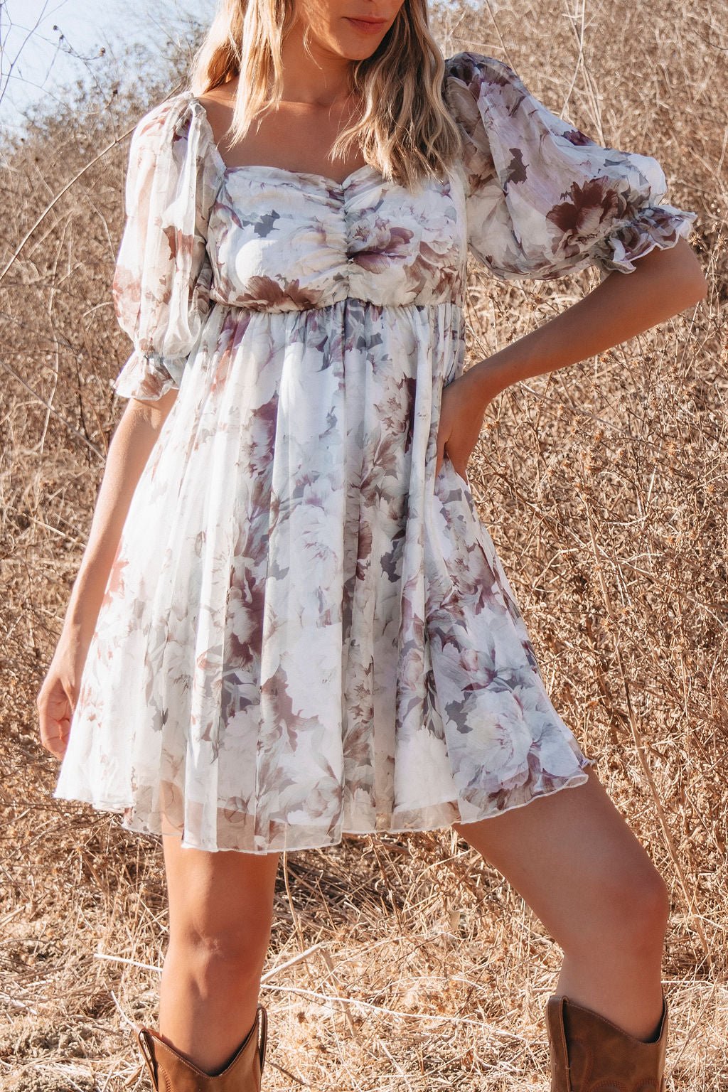 Angelic Floral Print Mini Dress - Magnolia Boutique