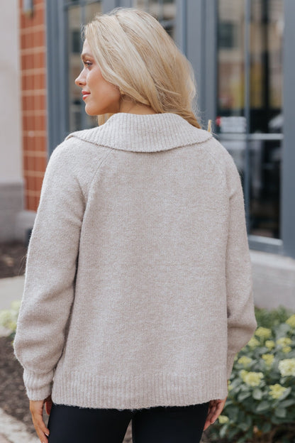 Beige Button Down Sweater Cardigan - Magnolia Boutique