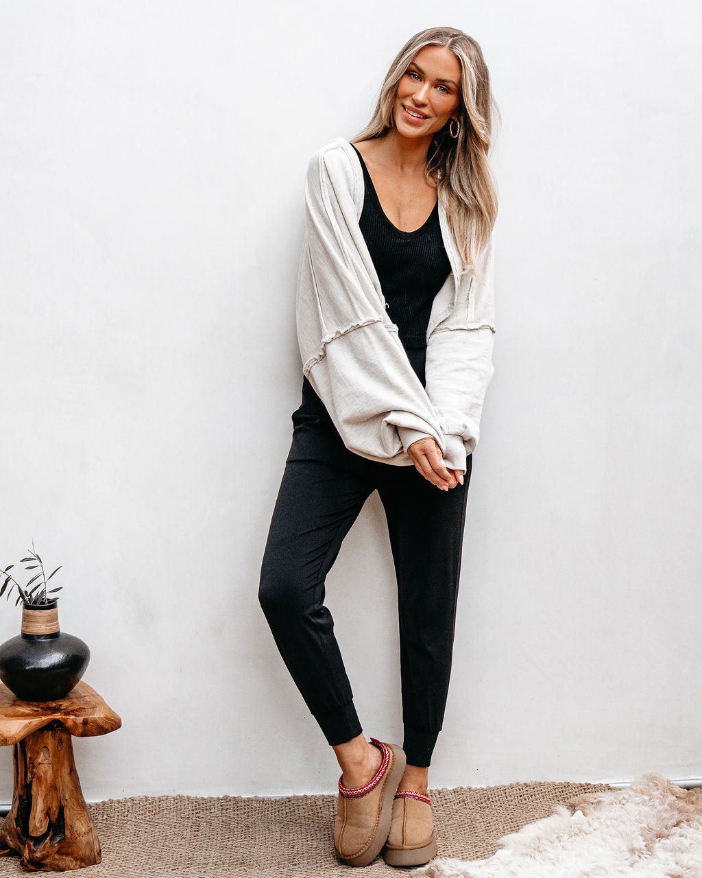 Beige Contrast Shrug Cardigan - Magnolia Boutique