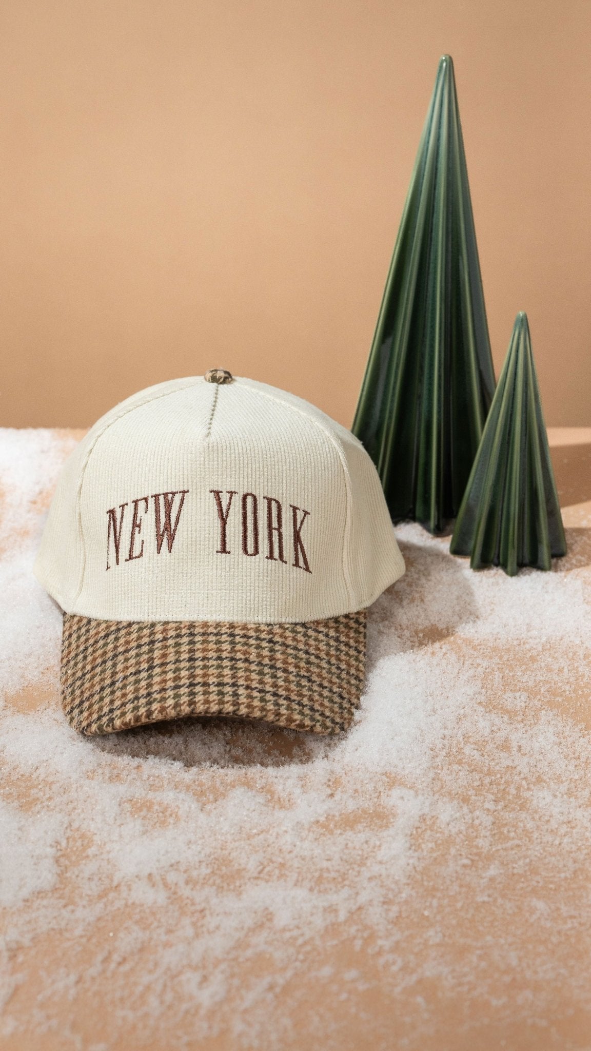 Beige New York Corduroy Baseball Hat