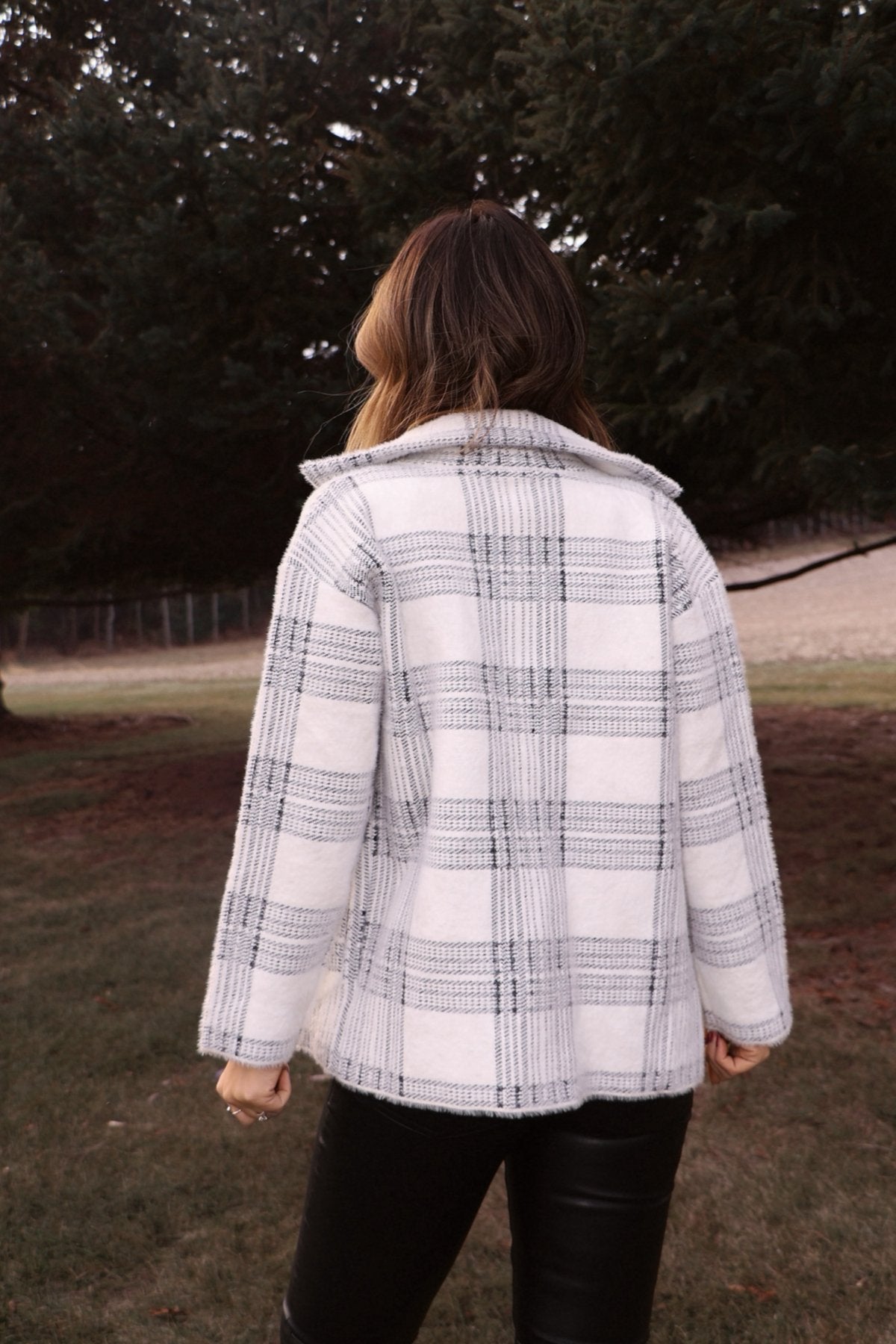 Black and White Plaid Blazer Jacket - Magnolia Boutique