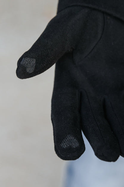 Black Braided Touchscreen Winter Gloves - Magnolia Boutique