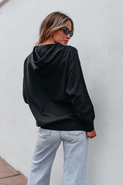 Black Cashmere Hooded Sweatshirt | Pre Order - Magnolia Boutique